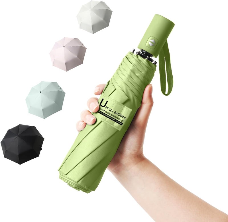 BAODINI Small UV Protection Travel Umbrella Compact for Rain and Sun UPF 50+ Windproof Portable 42 inch Umbrella for Women and Men - Image 1